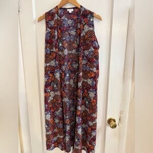 Lularoe Colorful Sleeveless Patterned Cardigan